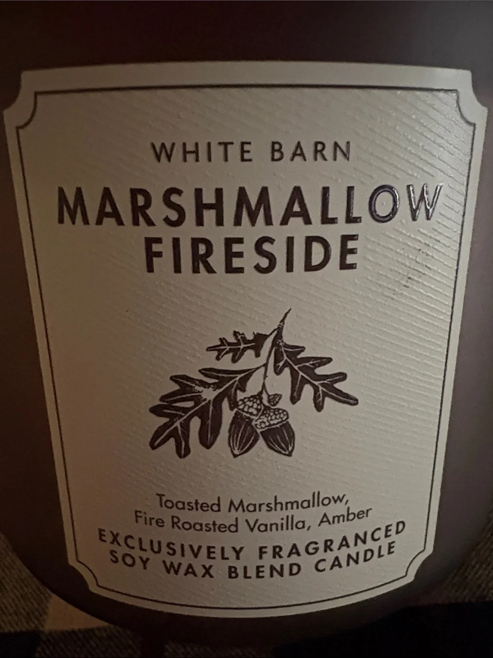 Nwt Marshmallow Fireside 3 wick White Barn Candle